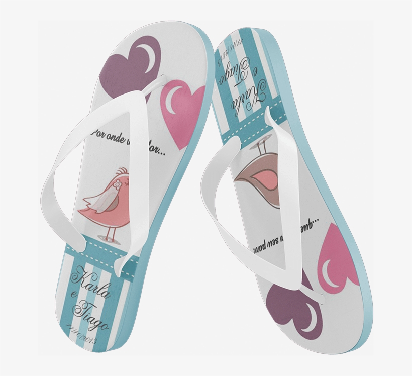 Chinelo Personalizado Verde E Rosa Para Casamentos - Chinelo Personalizado, transparent png #6382874