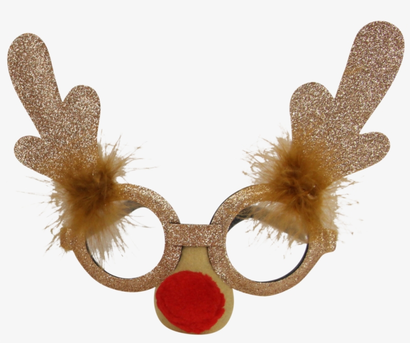 Festive Rudolph Christmas Party Glasses - Red Nose, transparent png #6383099