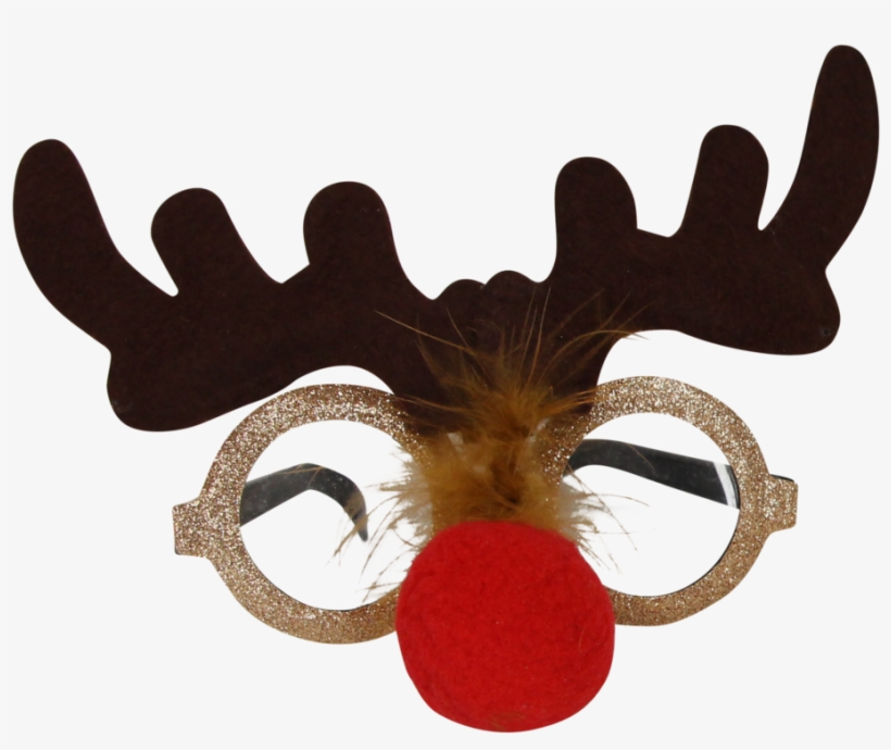 Festive Rudolph Christmas Party Glasses - Red Nose, transparent png #6383377