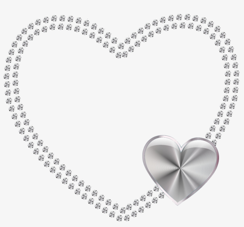 Mq Silver Diamond Diamonds Hearts Love Heart - Diamond Heart Png, transparent png #6385137