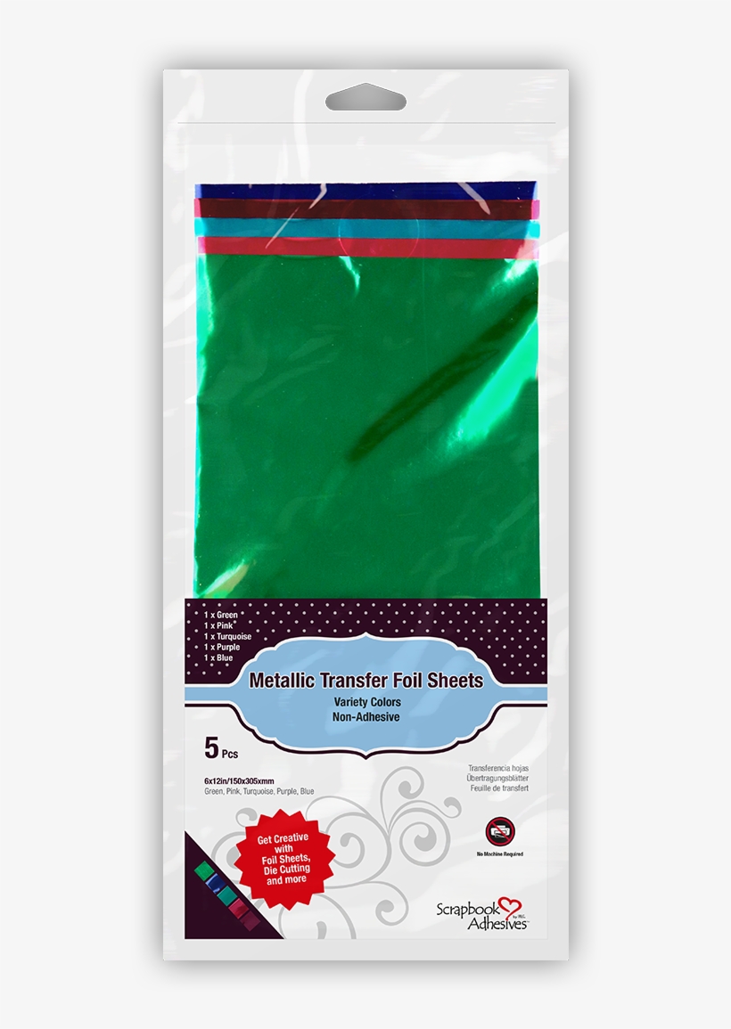 Metallic Transfer Foil Variety Color Pack - Scrapbook Adhesives Crafty Foam Tape Roll - 1619 Black, transparent png #6386334