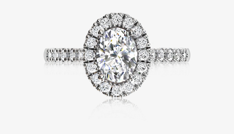 Oval Angel Halo Diamond Ring - Engagement Rings, transparent png #6387755