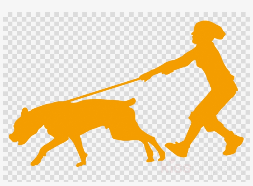 Human With Dogs Silhouette, transparent png #6388020