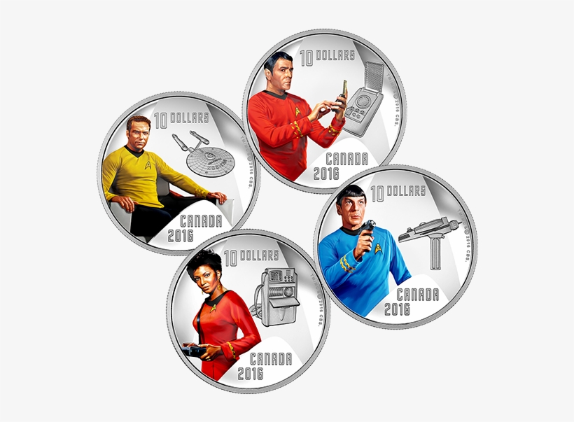 Pure Silver Coloured 4-coin Subscription Star Trektm - Canada Star Trek Coins, transparent png #6388765