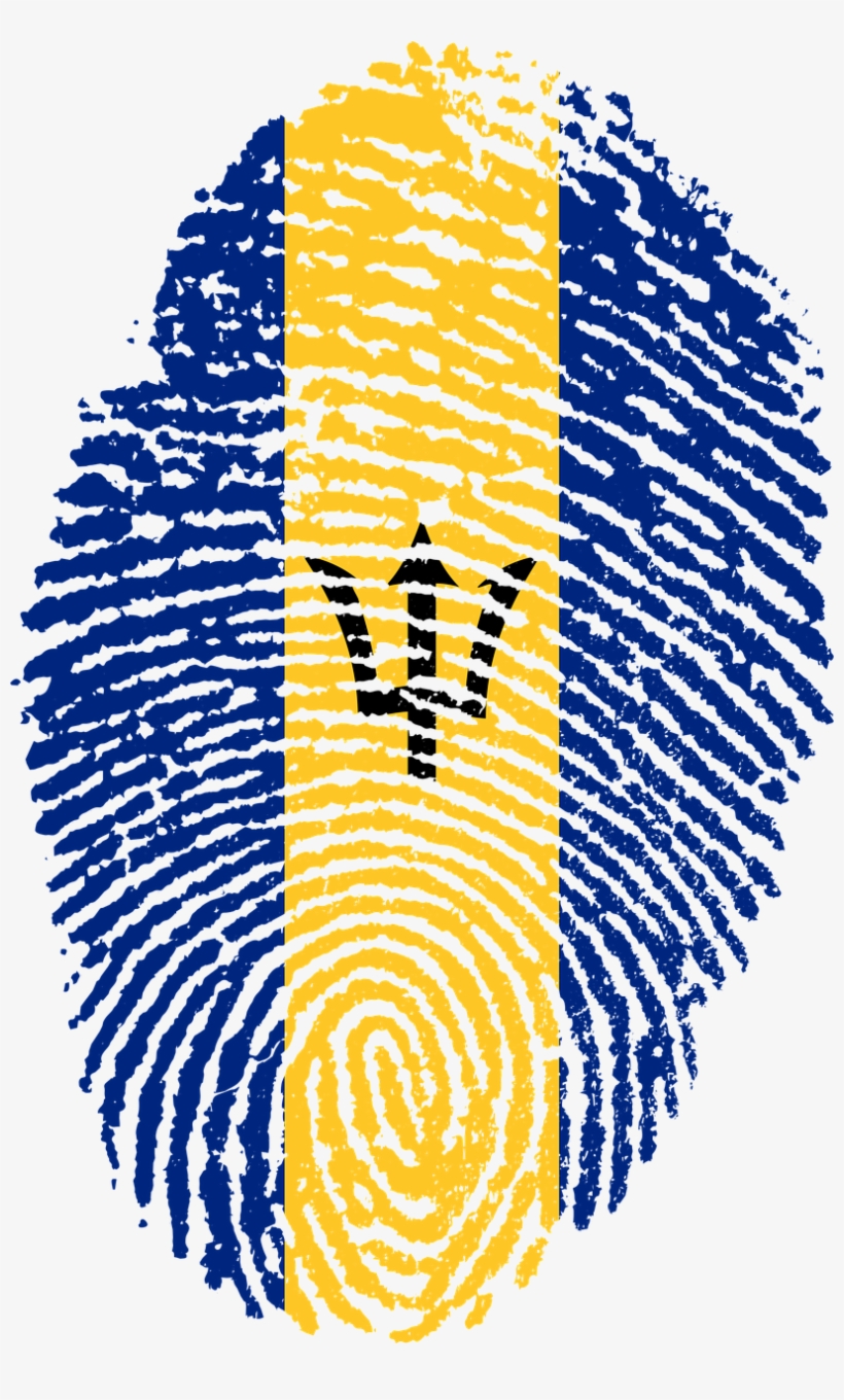 Re-pin If - Barbados Flag Fingerprint, transparent png #6392784