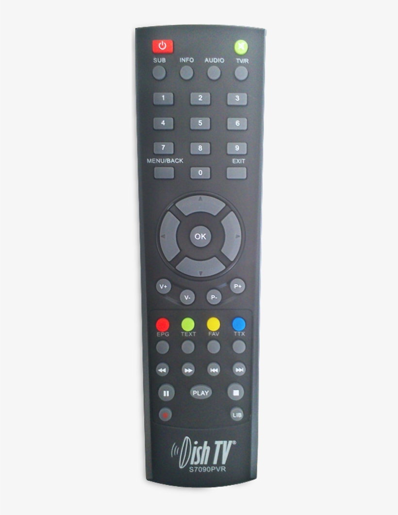 Press The Tv/r Button Is Located In The Very Bottom - Dish Tv S7090pvr Remote, transparent png #6398874
