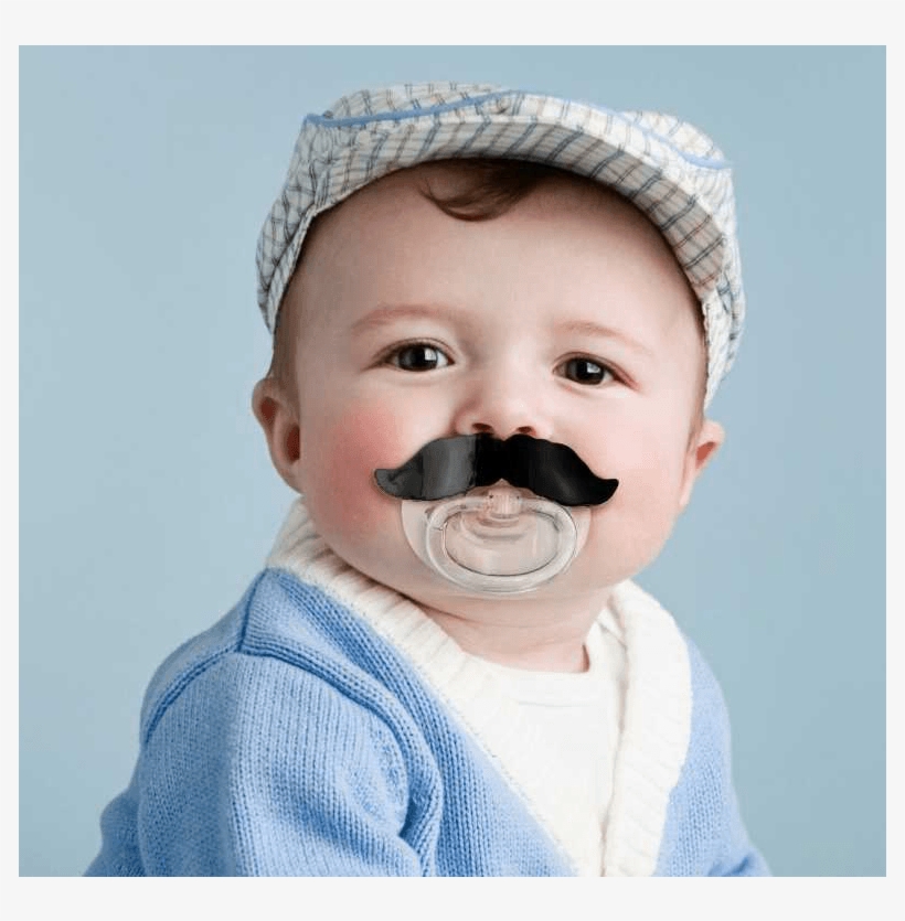 View Larger - Mustache Pacifier, transparent png #6399655