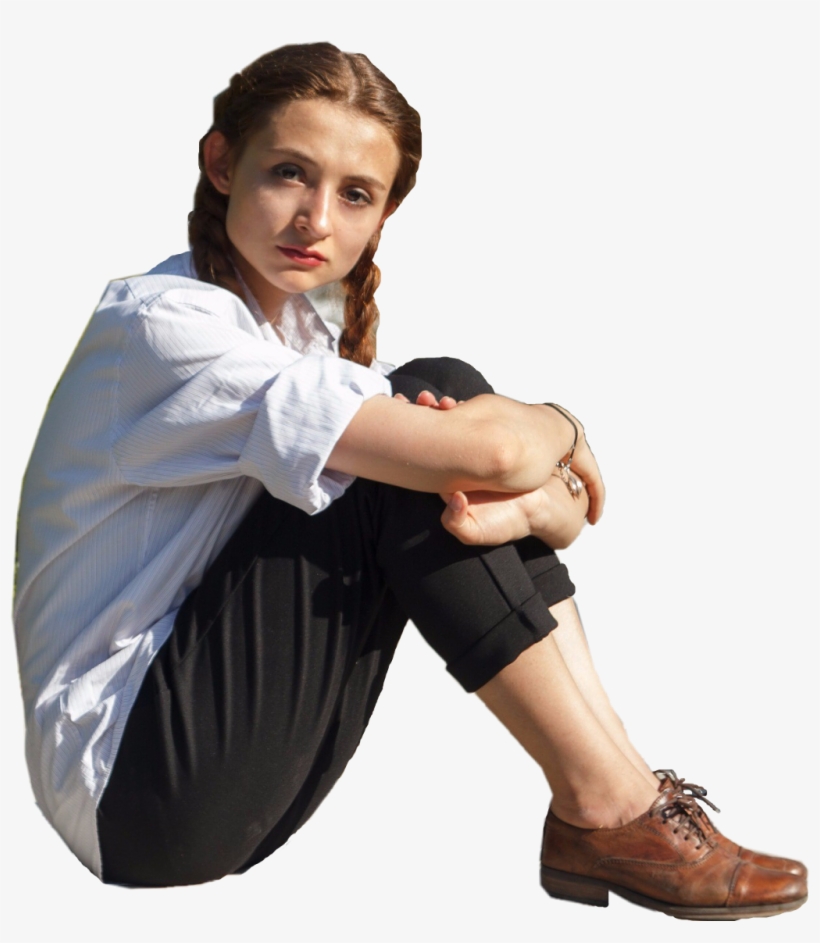 People Woman Women Lady Sitting Looking - Sitting, transparent png #6399774