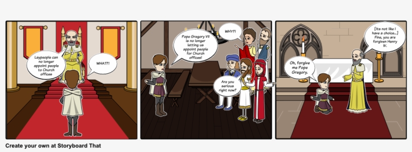 Pope G And King Henry Iv - Cartoon, transparent png #6399832