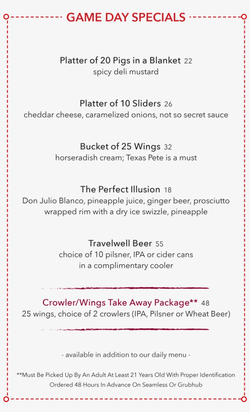 Treadwell Park Super Bowl 2017 Menu V7 2400px - Document, transparent png #641623