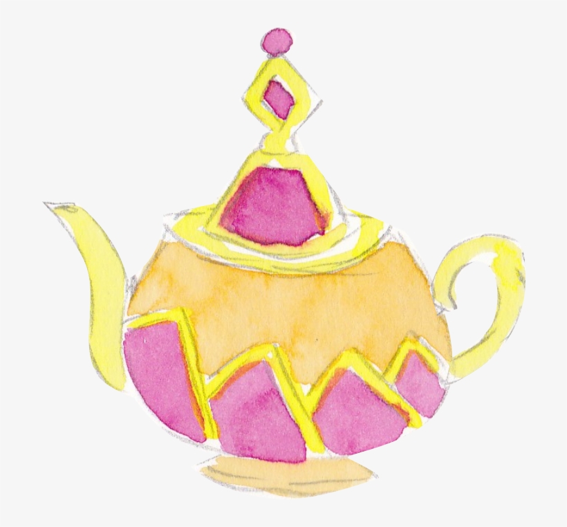 Teapot Yellow&pink Watercolor Png - Illustration, transparent png #641969