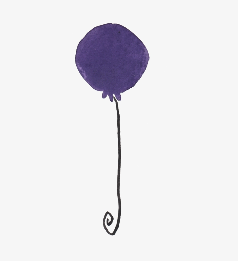 Purple Balloon Watercolor Hand-painted Transparent - Watercolor Painting, transparent png #642153