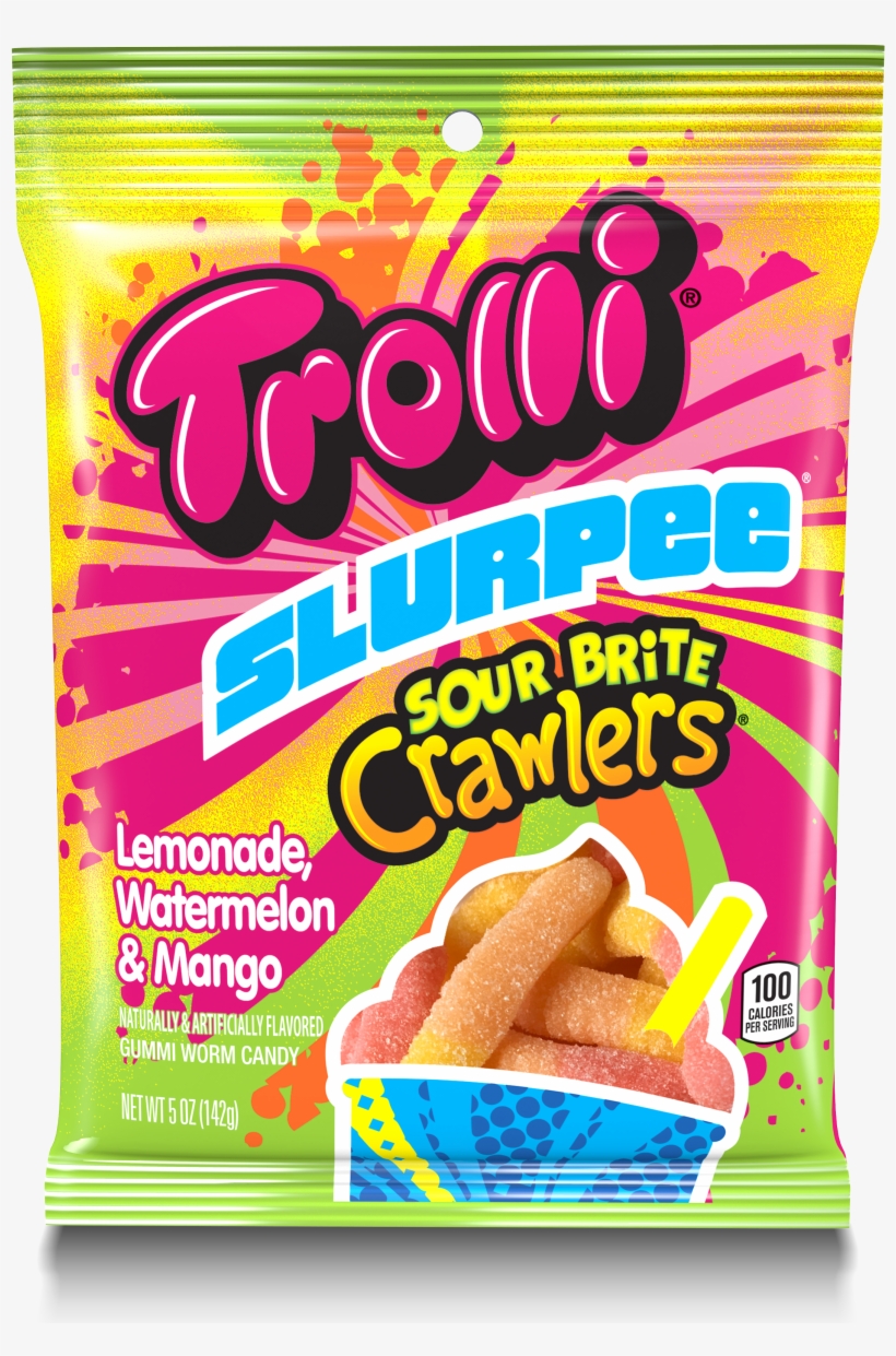 Trolli Gummi Candy, Sour Brite Crawlers, Watermelon, transparent png #642297