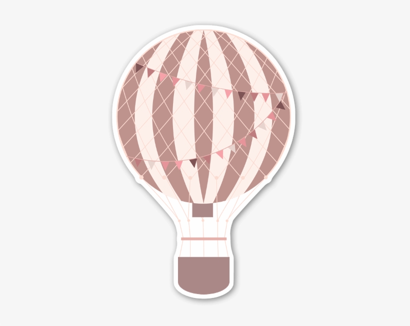 Pastel Red Hot Air Ballon Stickers - Hot Air Balloon Sticker, transparent png #643360