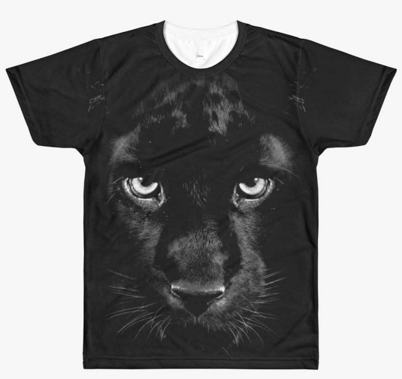Men's Panther Face Tee - Half Blue Half Red T Shirt, transparent png #643795