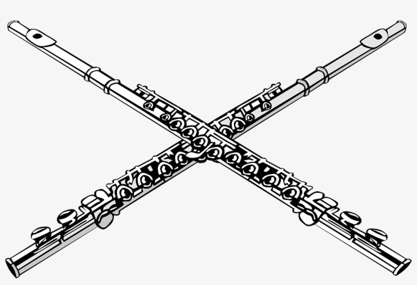 Flutes Crossed Music - Skull With Flutes Tile Coaster, transparent png #644244