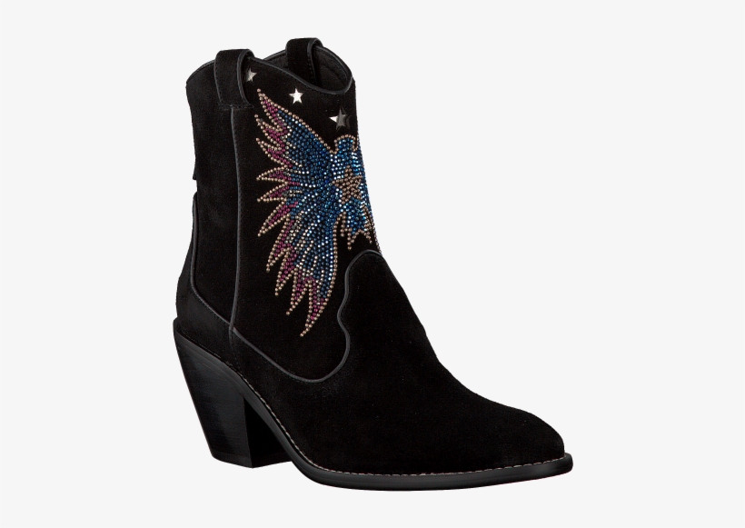 Black Lola Cruz Booties Botin Cowboy Con Dibujo Give - Cowboy Boot, transparent png #644584