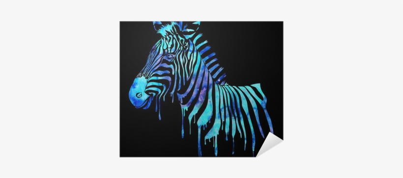Watercolor Zebra Head - Kauf-unique Kunstdruck Equida - 80x80 Cm, transparent png #644720