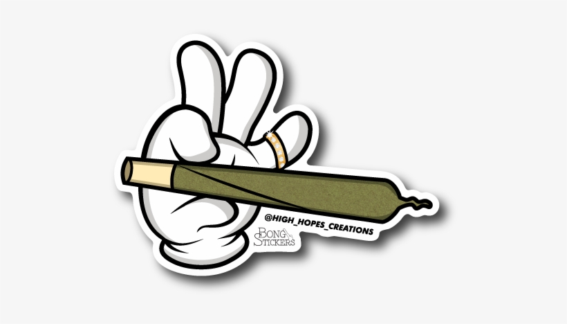 Raw Joint Hand Weed Sticker - Weed Stickers, transparent png #644847