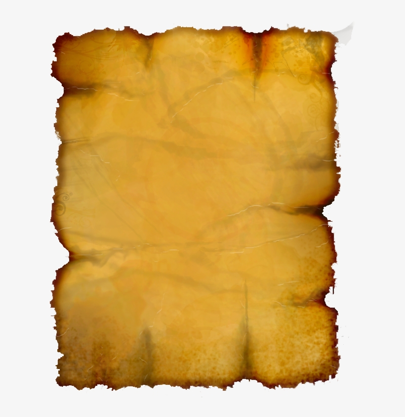 Yellow Scroll Book Burned - Burned Papaer Png, transparent png #644952