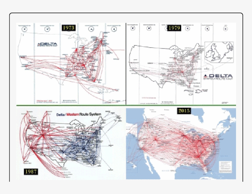 Historic Delta Airlines Route Map - Delta Air Lines, transparent png #645666