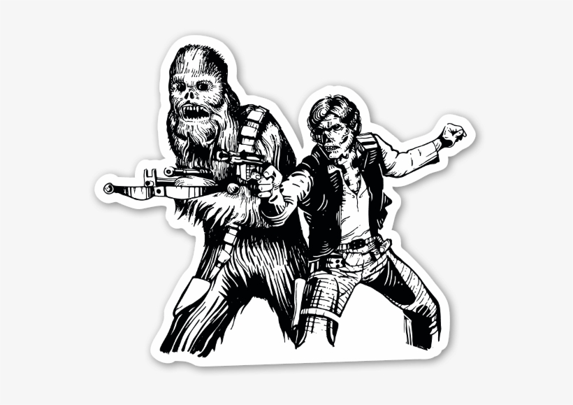 Chewbacca And Han Solo Skull Sticker - Han Solo Chewbacca Vector, transparent png #645777