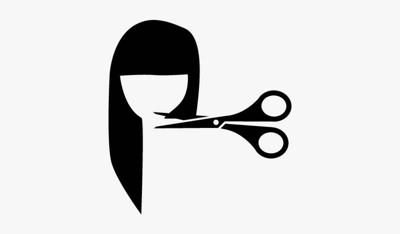 Female Hair Cut With Scissors Vector - Tijeras Corte De Pelo, transparent png #647285