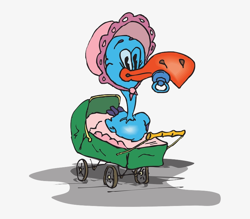 Baby, Cartoon, Bird, Bonnet, Pacifier, Carriage - Baby Bird With Pacifier, transparent png #647558