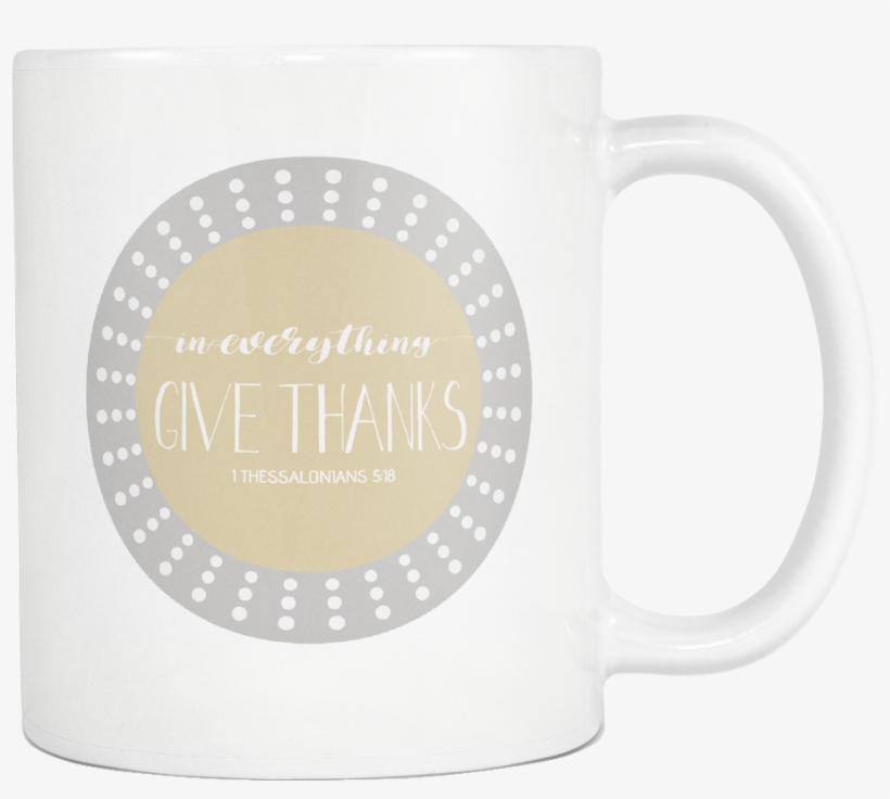 Mug "give Thanks" - Tablecraft Bbq19h Bbq Nonstick Grill Wok With Wood, transparent png #648207
