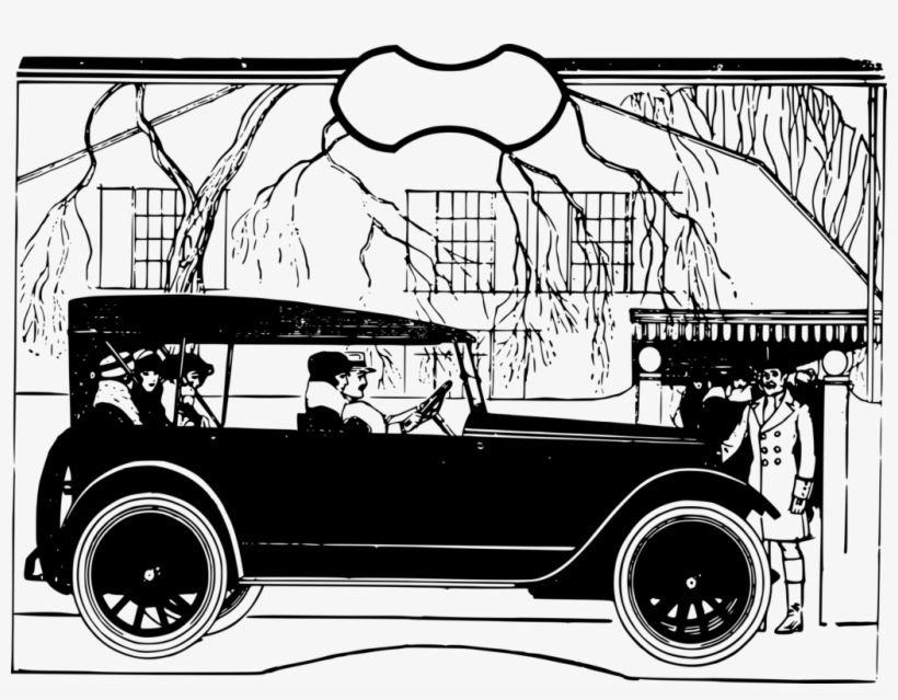 Antique Car Vehicle Vintage Car Drawing - Voiture Dessin Avec Personne, transparent png #648415