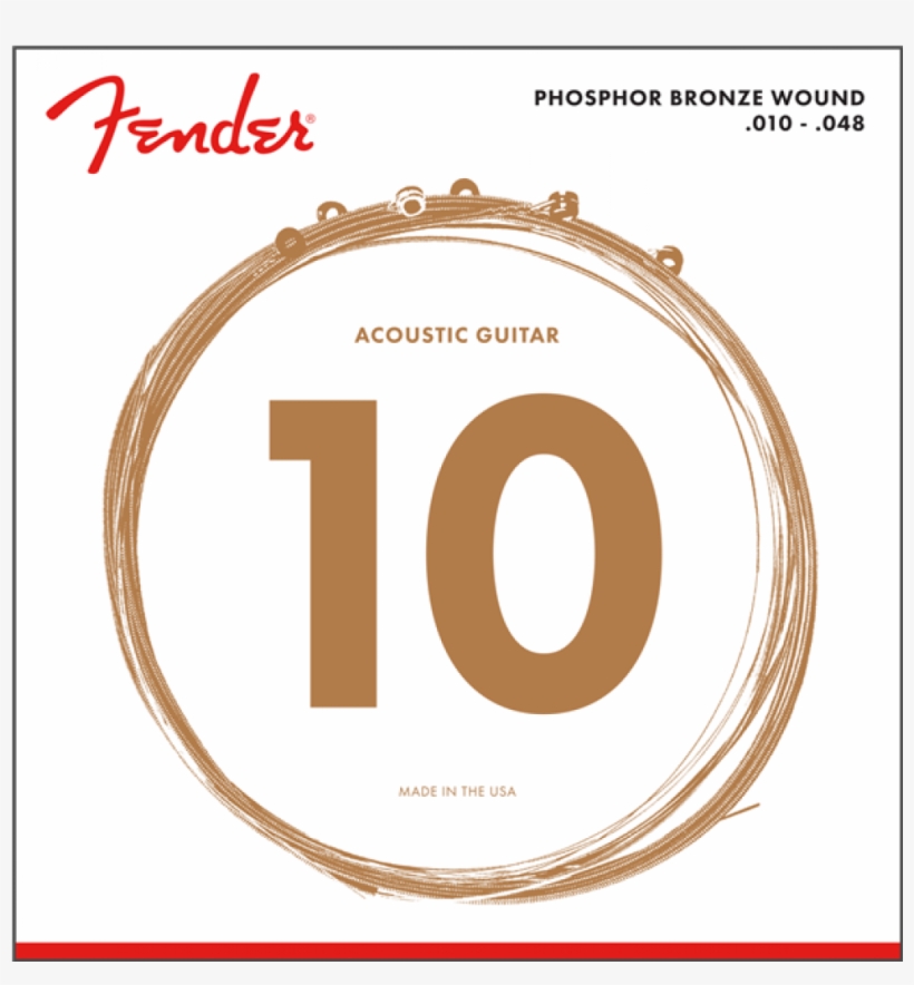 Fender 60xl Phosphor Bronze Acoustic Guitar Strings - Fender 60l 0730070405 Acoustic Guitar 80/20 Ball End, transparent png #648553