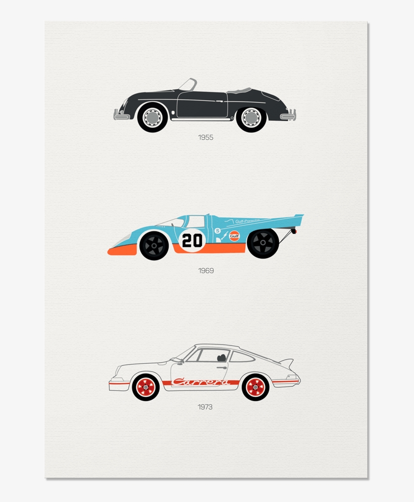 Porsche Car Print Only Rear View Prints Png Classic - Rear View Prints The Iconic Porsche Car Print, transparent png #648860