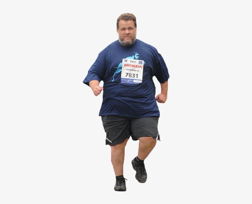 Fat Man Running - Fat Person Running Png, transparent png #648880