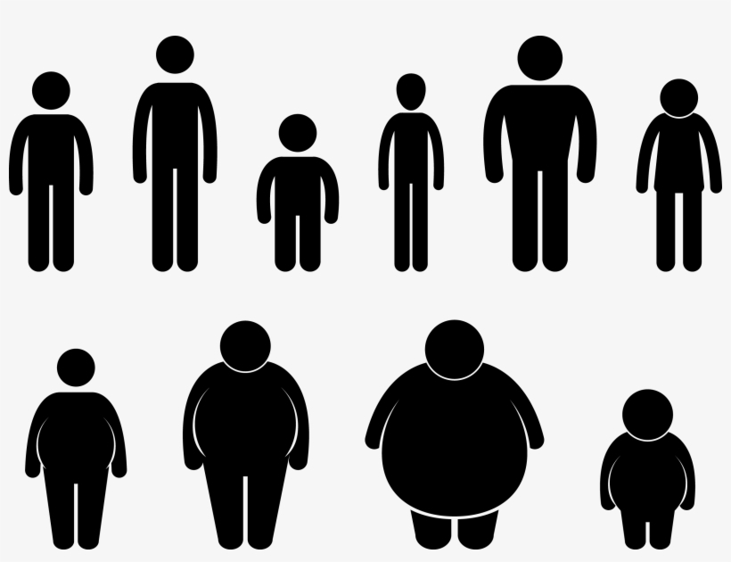 Fat People Silhouette At Getdrawings - Different Body Types Clip Art, transparent png #649209