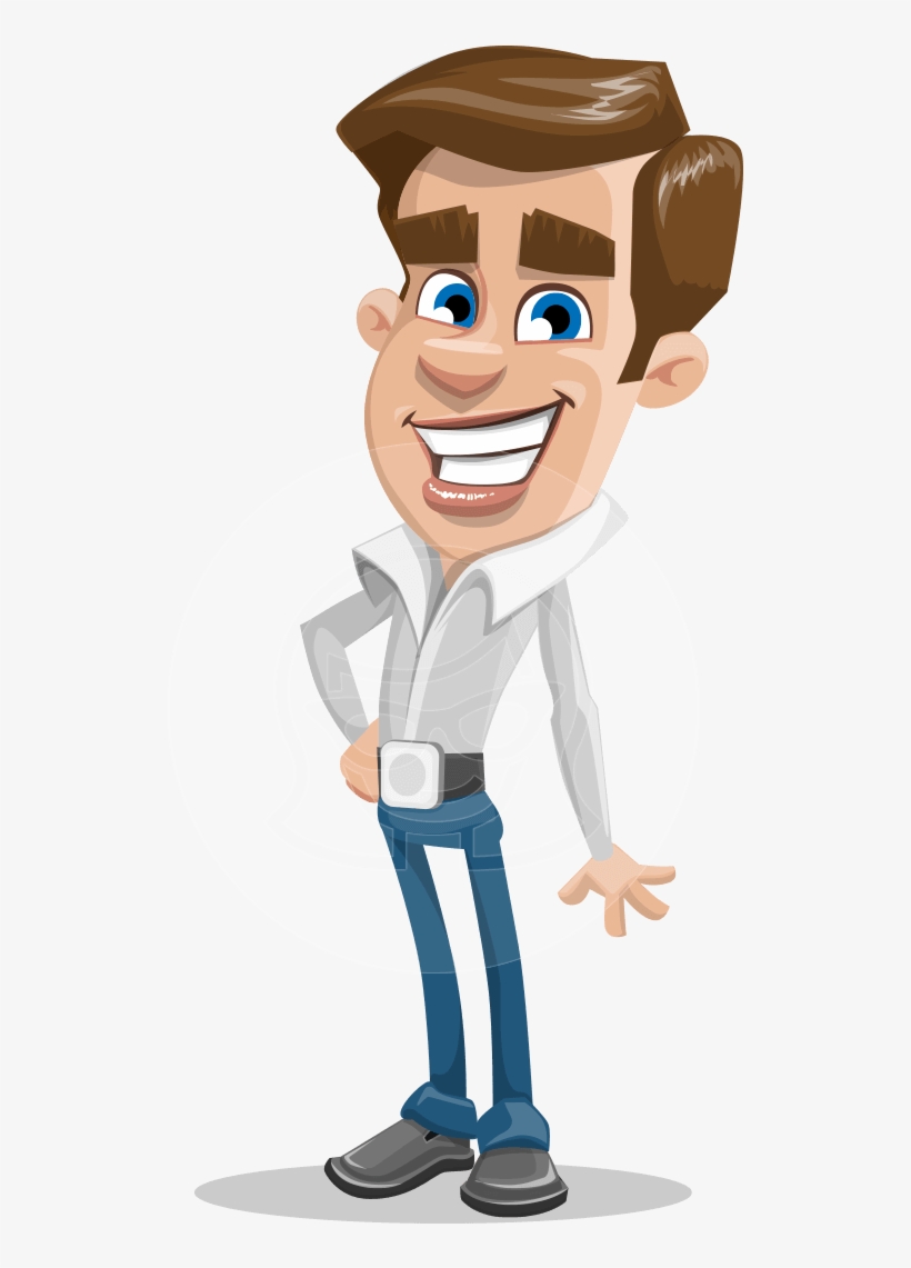 Vector Man Trustworthy Cartoon Character - Free Cartoon Character Graphic Mama, transparent png #649622