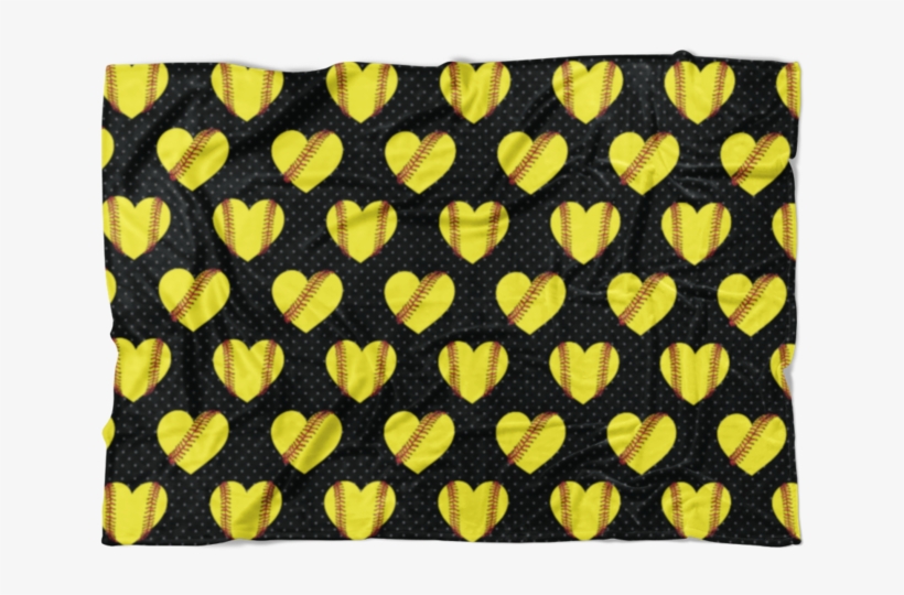 Softball Heart Pattern Fleece Blanket - Mate In Two Hard Puzzle Chess, transparent png #6400949