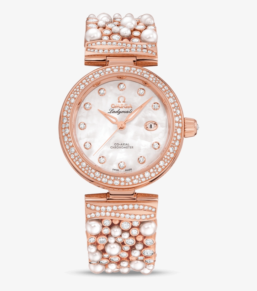 The De Ville Ladymatic Luxury Edition And Its White - Omega De Ville Ladymatic Women's Watch 425.65.34.20.55.008, transparent png #6401420