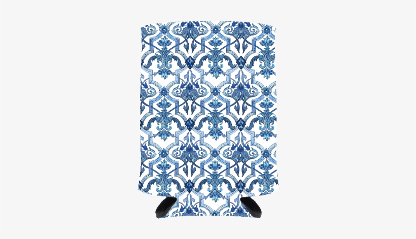 Blue White Tile Drink Hugger, transparent png #6401936