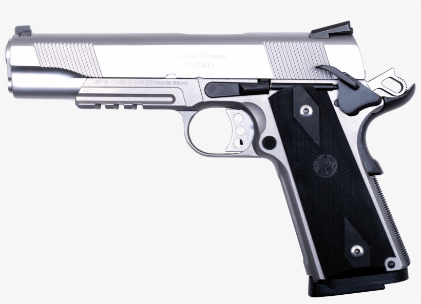 Smith & Wesson 1911 Government 45 Auto Stainless W/rail - Pistola Smith & Wesson, transparent png #6402199