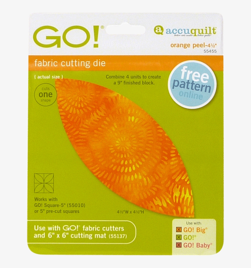Orange Peel- 4 1/2" - Accuquilt Go! Calico Cat, transparent png #6402381