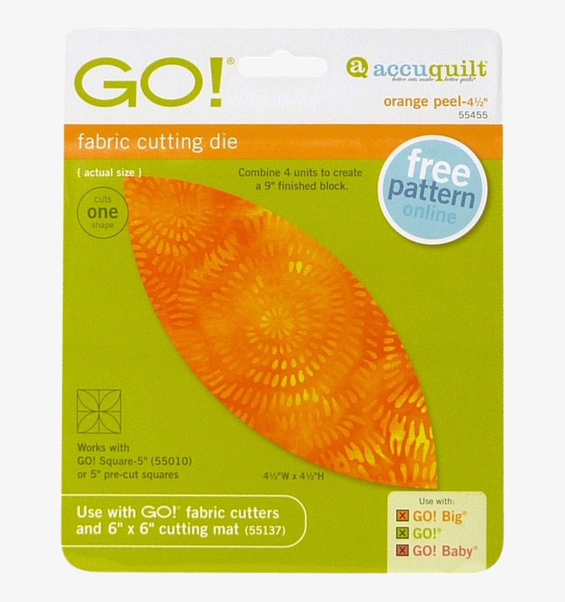 Orange Peel- 4 1/2" - Accuquilt Go! Calico Cat, transparent png #6402381