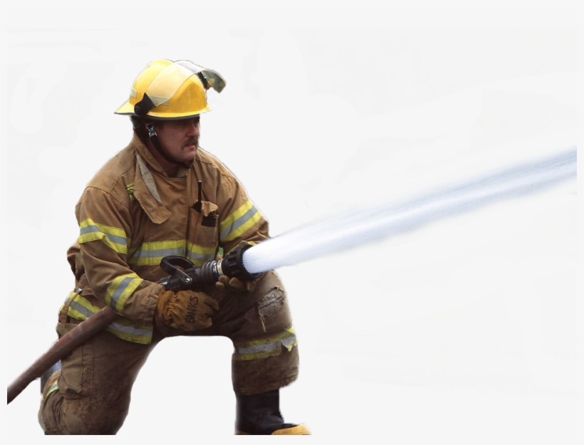 Fire And Rescue Apparatus - Firefighter Holding A Hose, transparent png #6403082