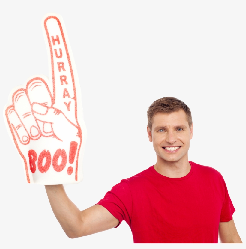 Men Pointing Up Royalty-free Png Image - Foam Hand Supporters, transparent png #6403697