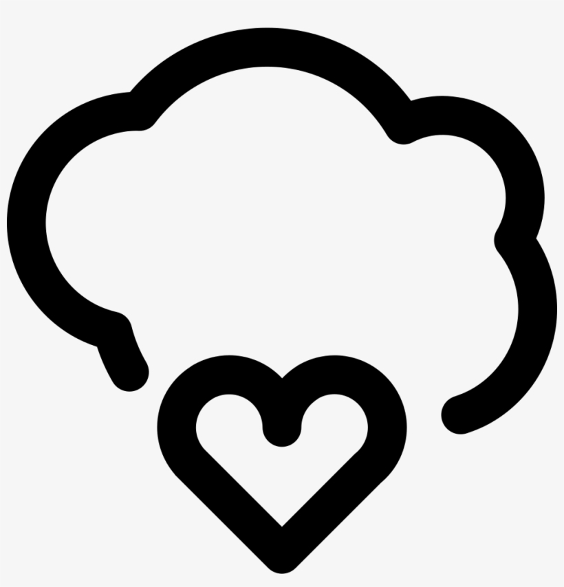 Heart On Cloud Comments - Thought Icon, transparent png #6405475