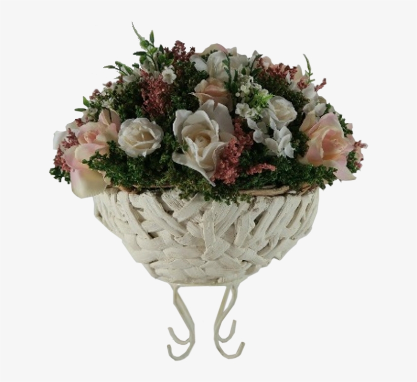 Flower Express Roses With Gyps On Metal Round Planter - Rose, transparent png #6406533