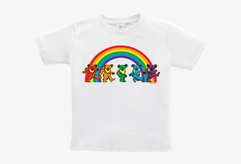 A White Toddler Tshirt, With Five Grateful Dead Bears - Grateful Dead Necklace, Bears, Rainbow Image Pendant, transparent png #6407368