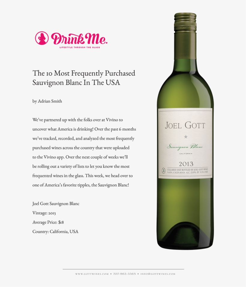 2015 08 11 Drink Me - Joel Gott California Sauvignon Blanc 2011, transparent png #6409442