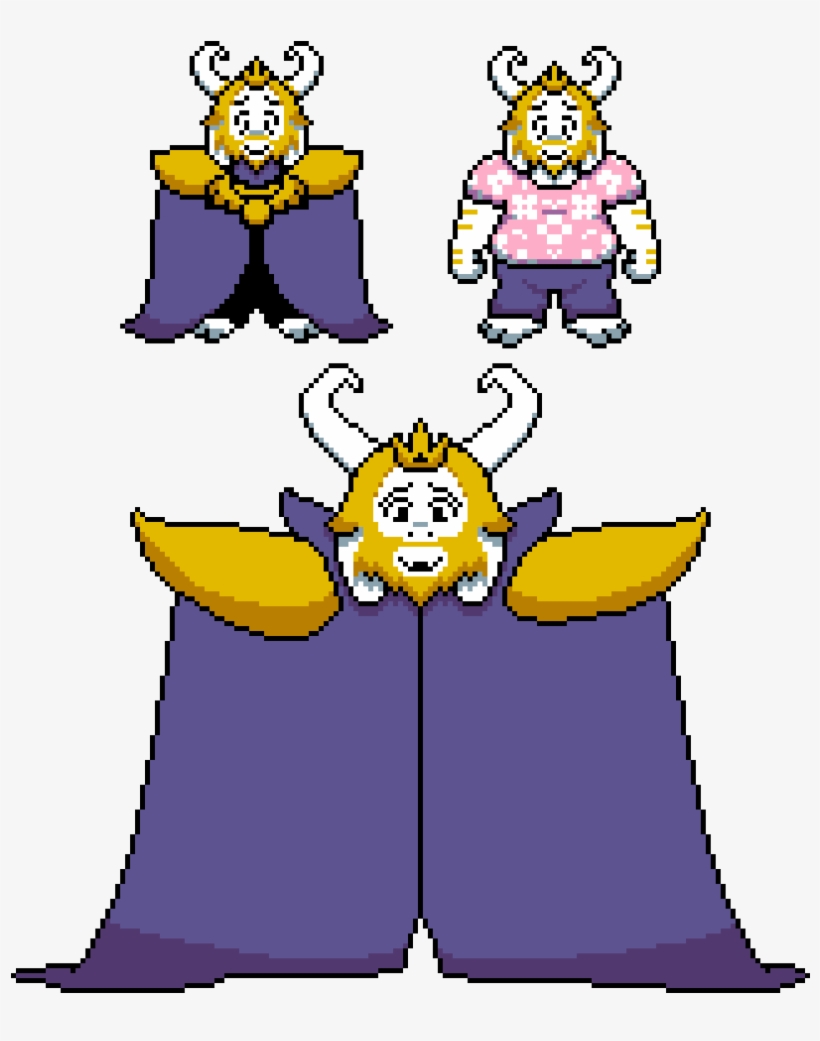 Asgore's Sprites But Shaded - Asgore Sprite Colored - Free Transparent