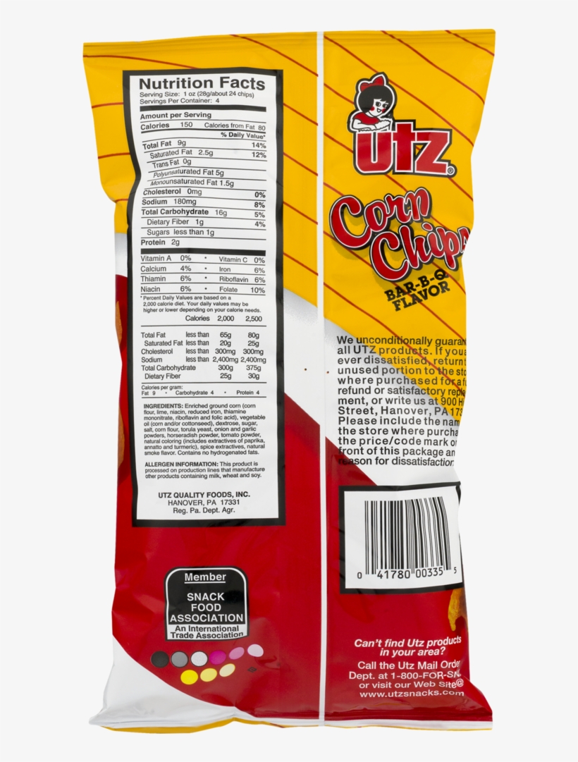Utz Corn Chips, Bbq - Corn Chip, transparent png #6413184
