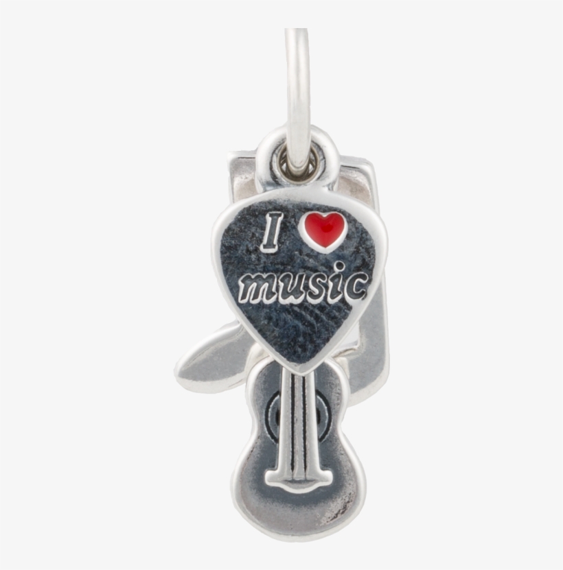 I Love Music Charm, Pandora Charm, Guitar, Music Note, - Locket, transparent png #6414392